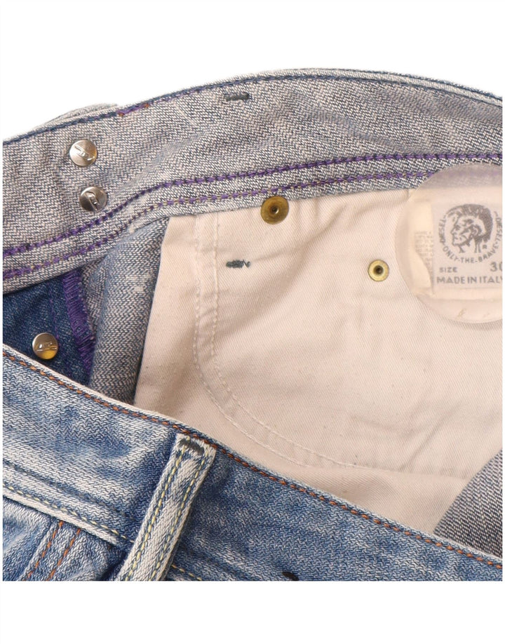 Jeans dritti invecchiati da donna Diesel W30 L29 cotone blu