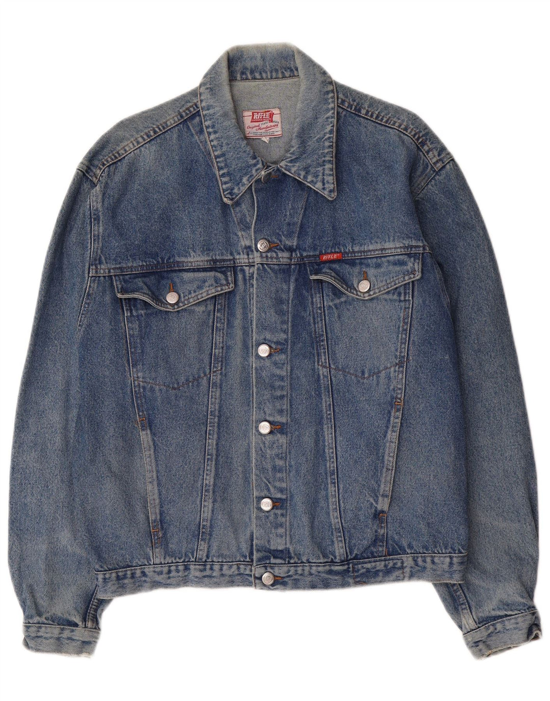 Giacca di jeans da uomo Rifle UK 40 grande cotone blu