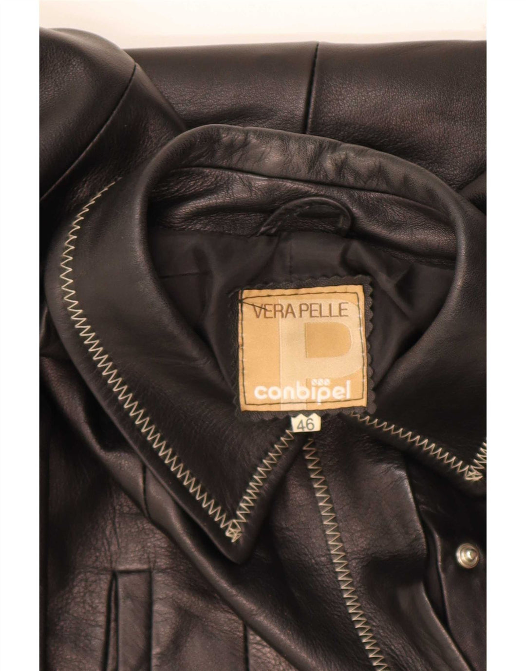 Giacca In Pelle Donna Conbipel IT 46 Large Nera