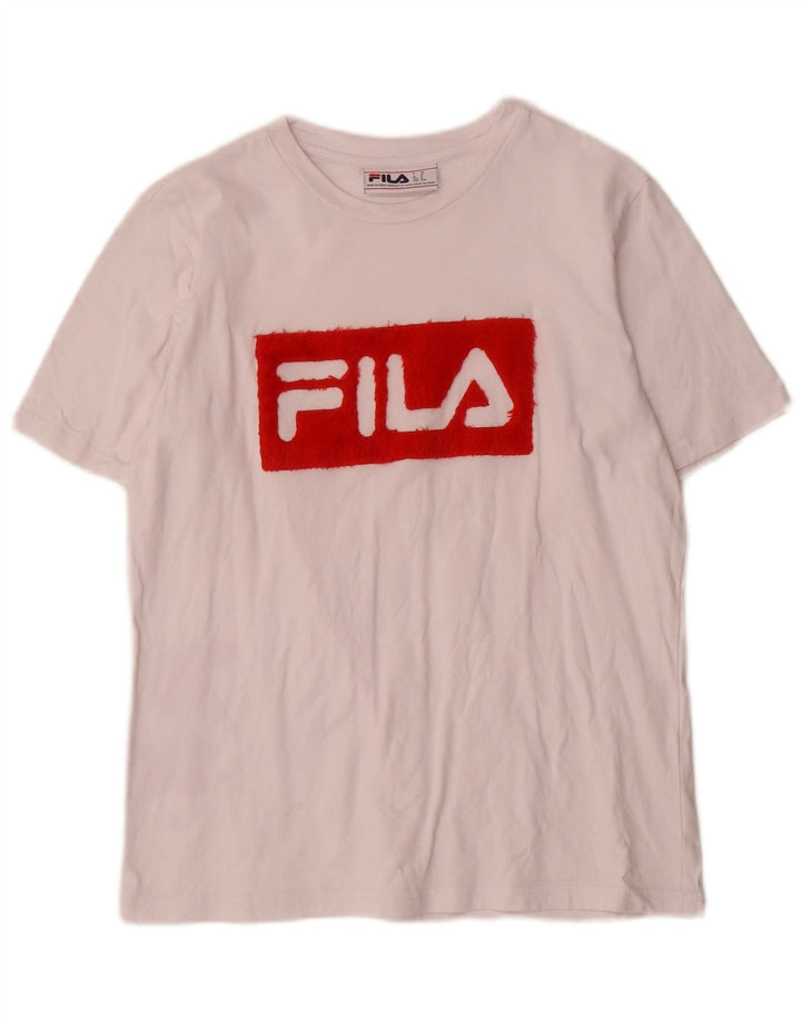 T-shirt grafica da donna Fila Top UK14 cotone bianco medio