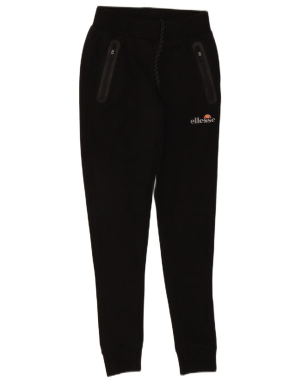 ELLESSE Pantaloni da tuta da donna Joggers UK 6 XS Cotone nero