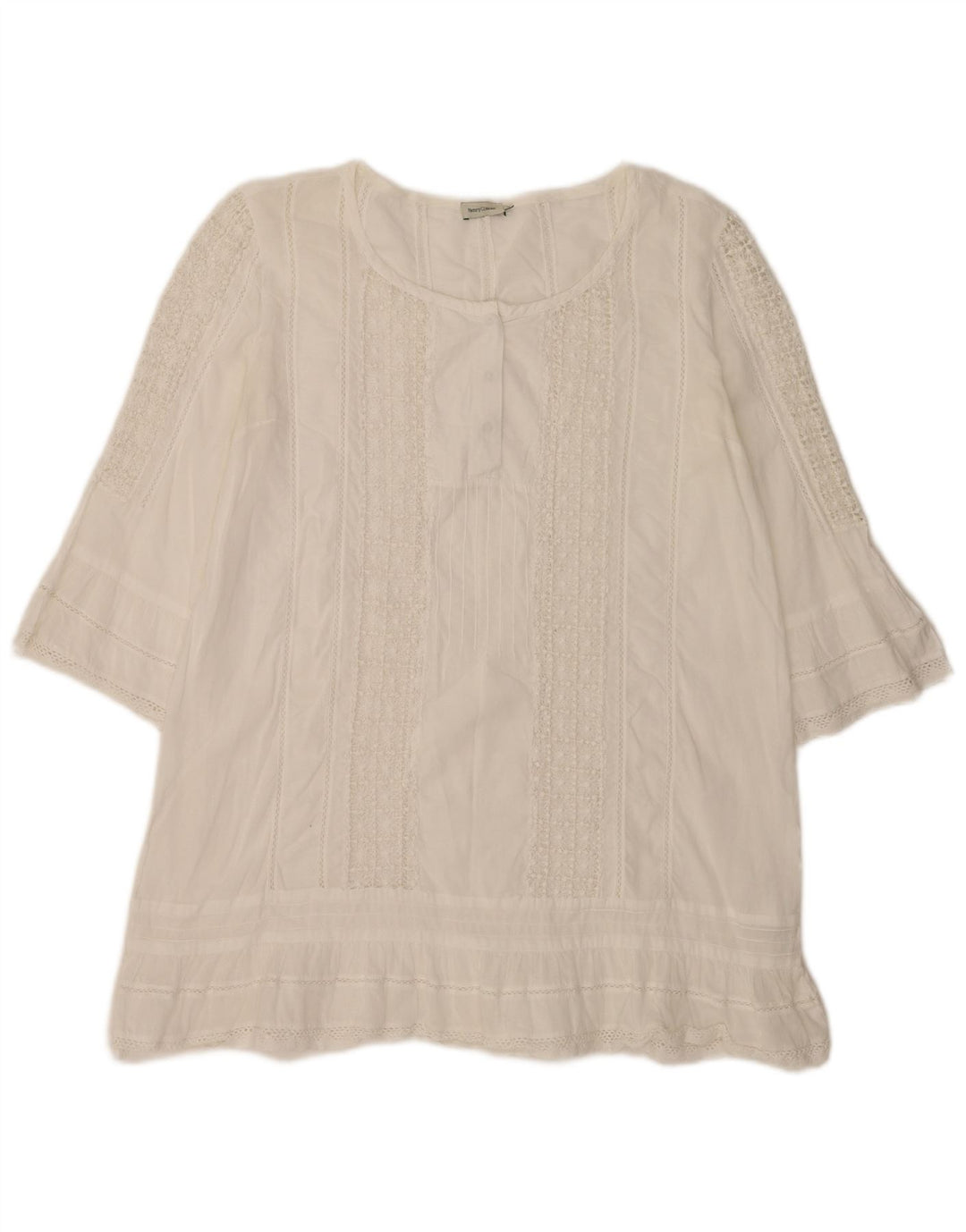 Top tunica oversize da donna con maniche a 3/4 Henry's IT 40 piccolo bianco