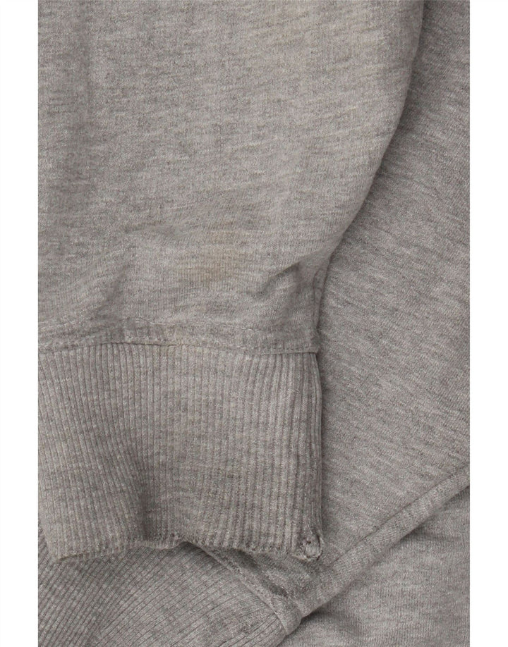 Crew Clothing Maglione con cappuccio e zip da uomo di grandi dimensioni in cotone grigio