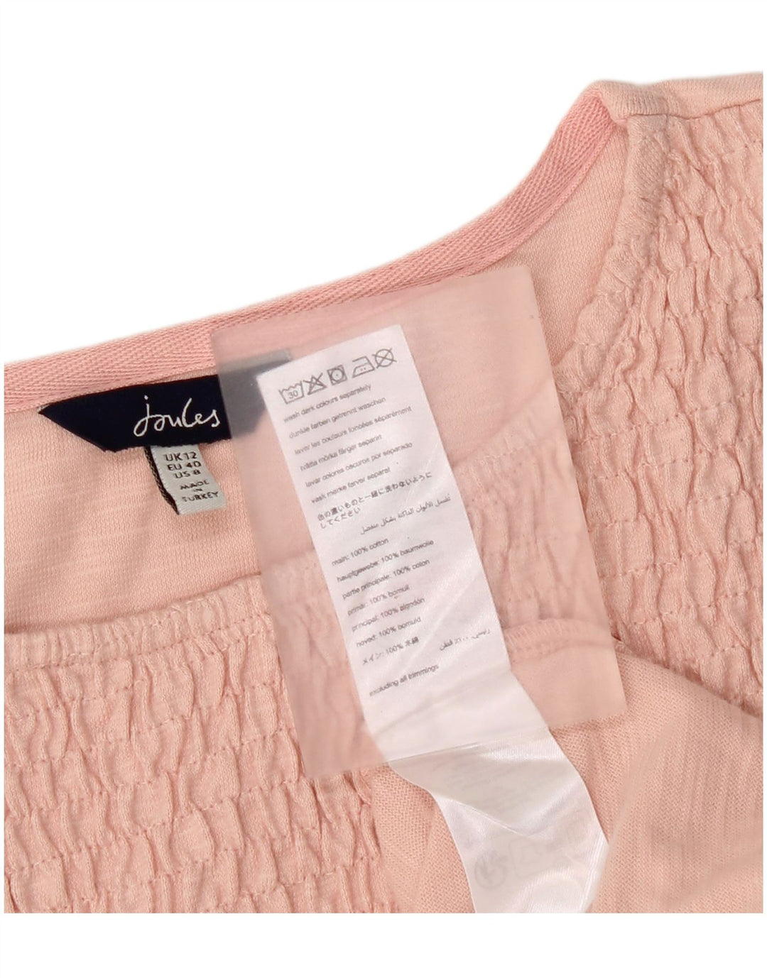 Top camicetta da donna Joules UK 12 cotone rosa medio