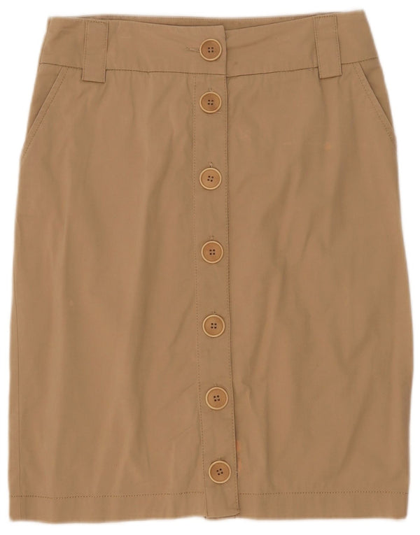 Gonna dritta da donna Marella UK 14 media W29 cotone beige