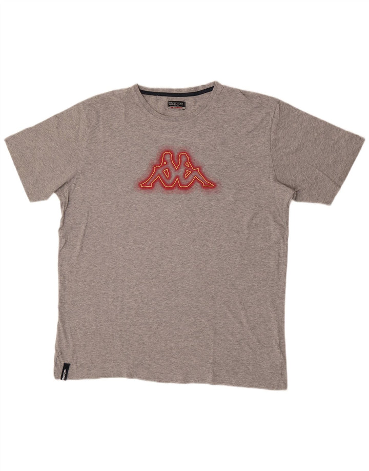 T-shirt grafica da uomo Kappa Top 2XL in cotone grigio
