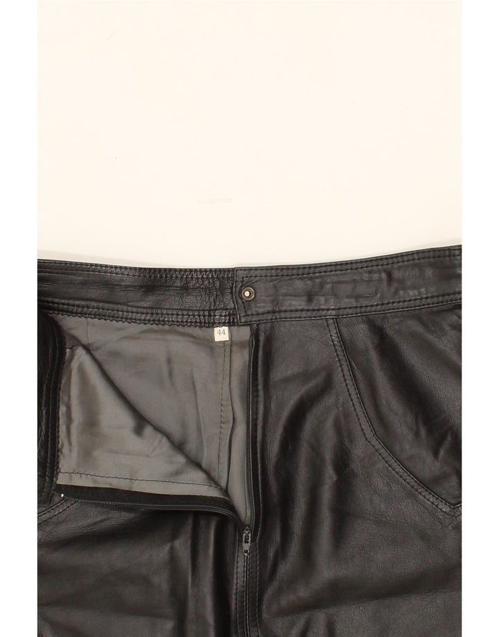VINTAGE Womens Leather Skirt IT 44 Medium W28  Black Leather Vintage Vintage and Second-Hand Vintage from Messina Hembry 