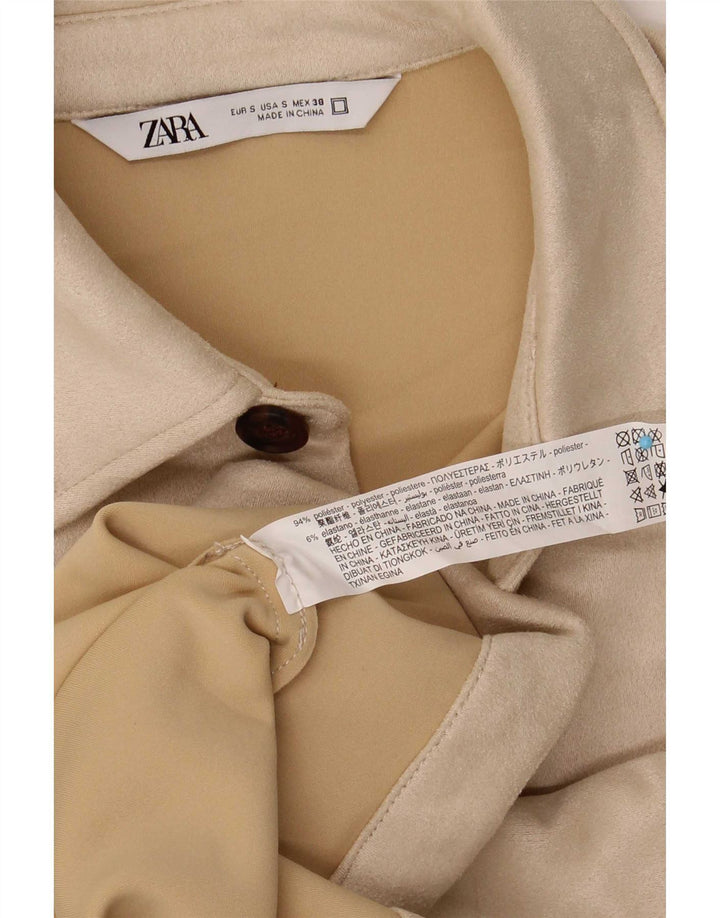 Giubbotto bomber da uomo Zara UK 36 piccolo poliestere bianco sporco