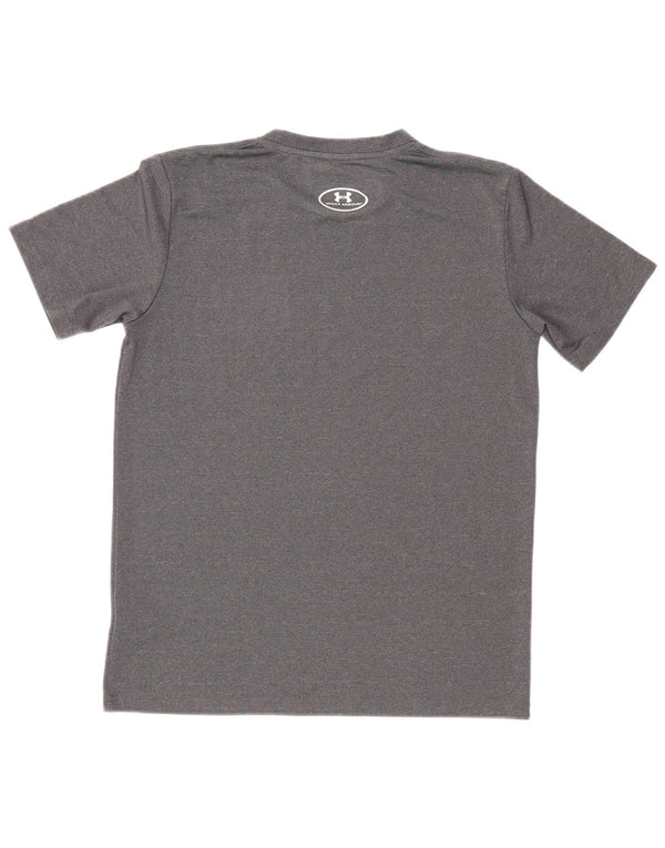 T-shirt Heat Gear da uomo UNDER ARMOUR Top in poliestere grigio medio