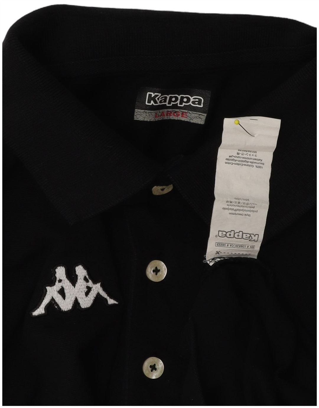 Polo Kappa Uomo Large Nera In Cotone