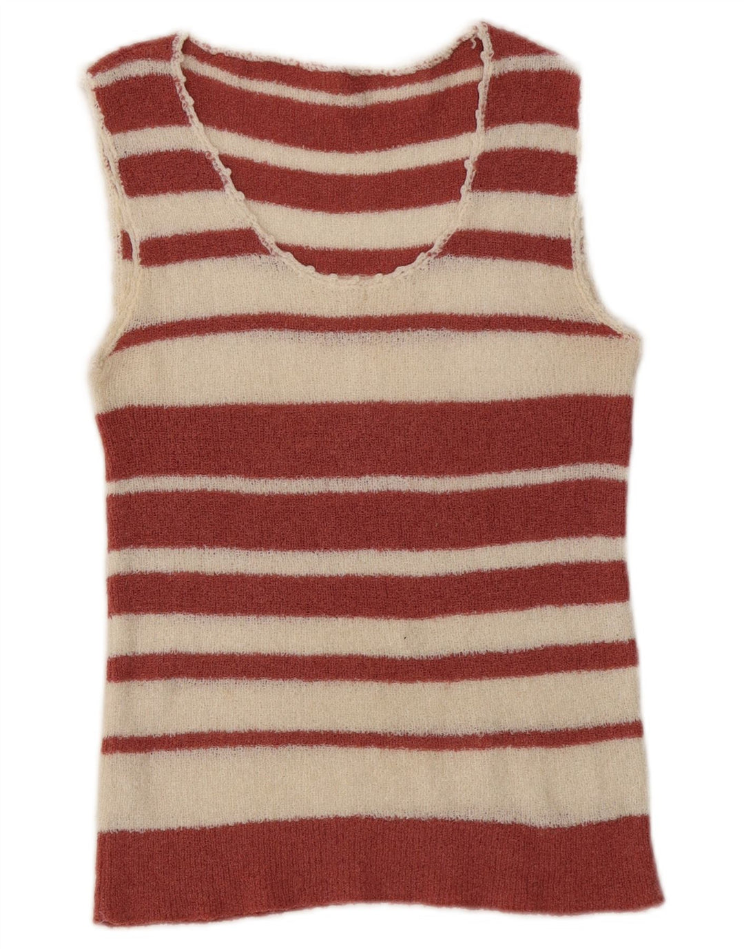 Canottiera vintage da donna UK 0 2XS Maroon Striped