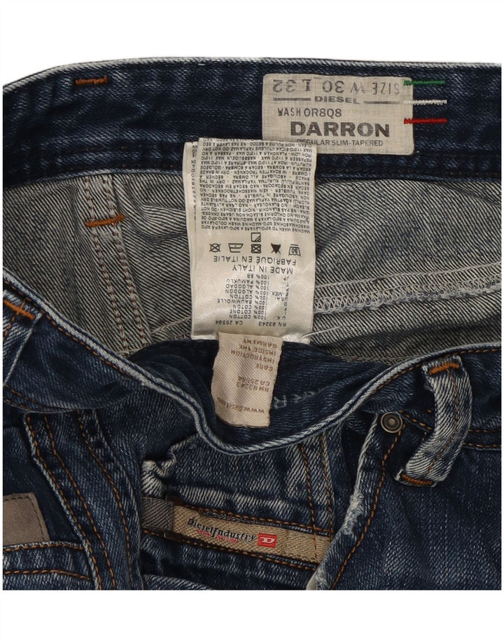 Jeans da uomo Diesel Darron slim affusolati W30 L32 in cotone blu