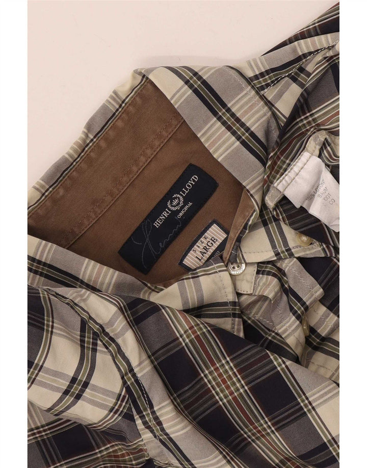 Camicia da uomo Henri Lloyd grande in cotone a quadri multicolore