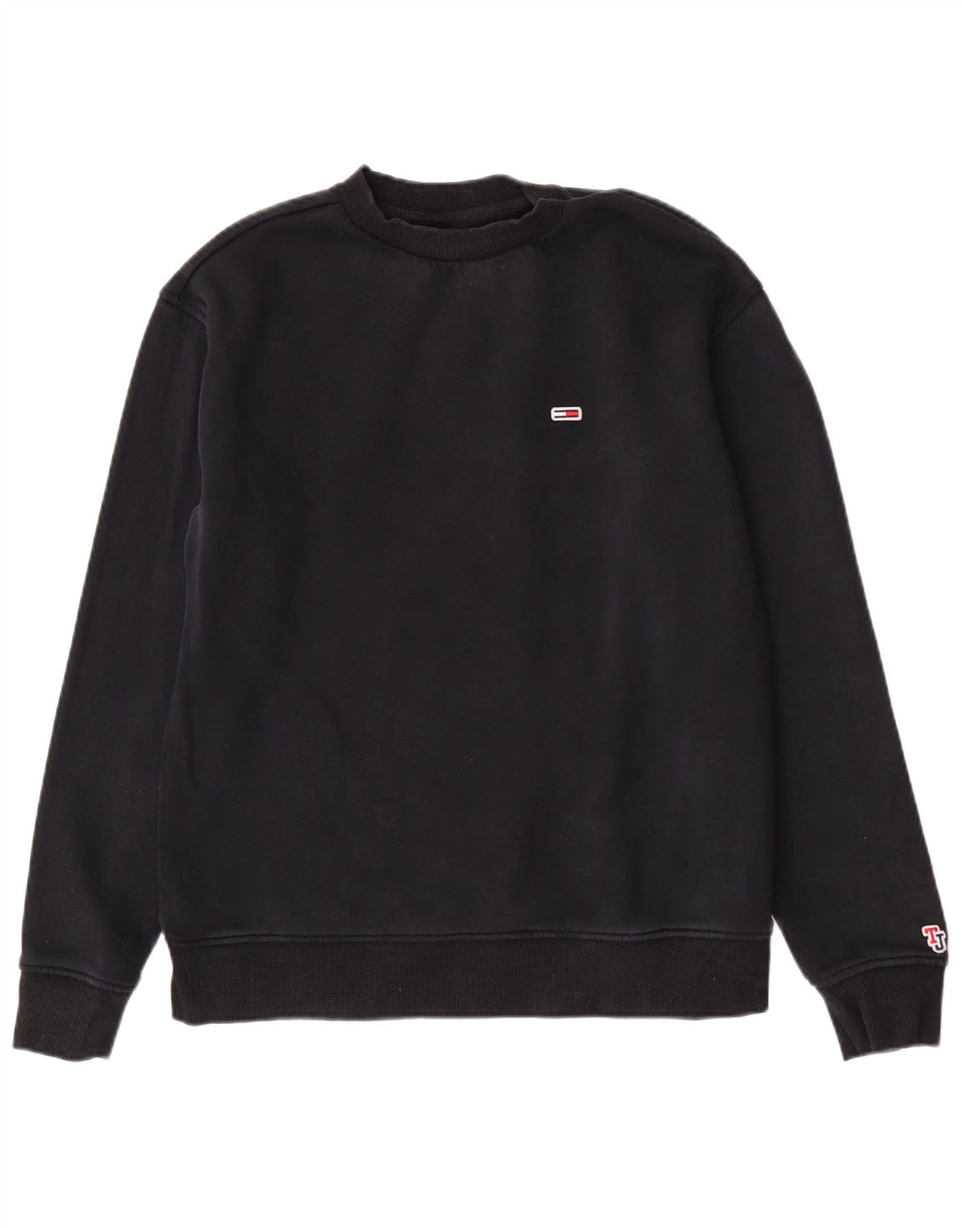 Tommy Hilfiger Donna Regular Fit Felpa Maglione Cotone Nero Medio