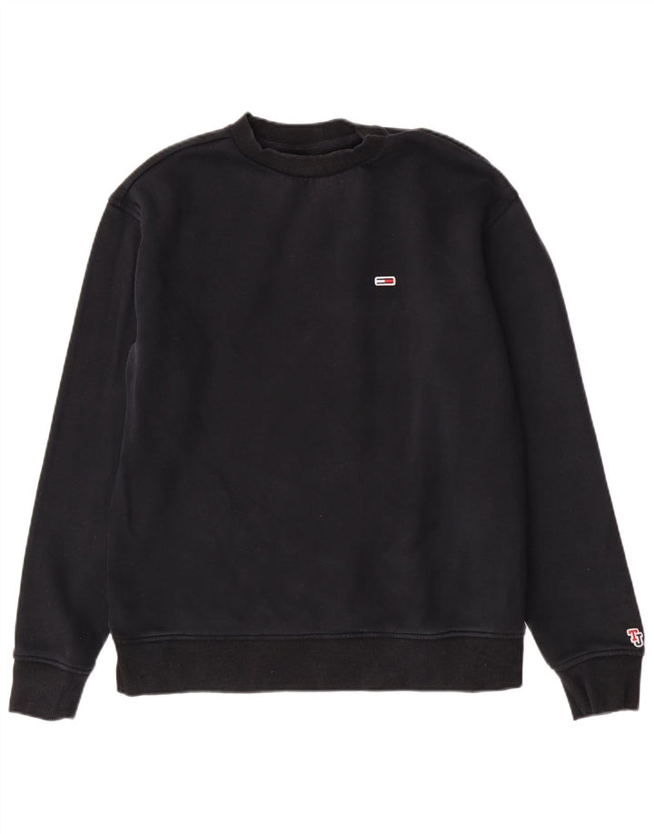 Tommy Hilfiger Donna Regular Fit Felpa Maglione Cotone Nero Medio