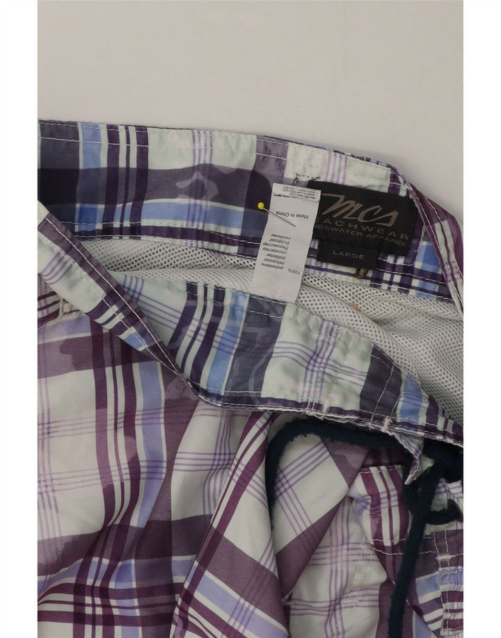 MARLBORO CLASSICS Pantaloncini da bagno da uomo a quadri grandi multicolori