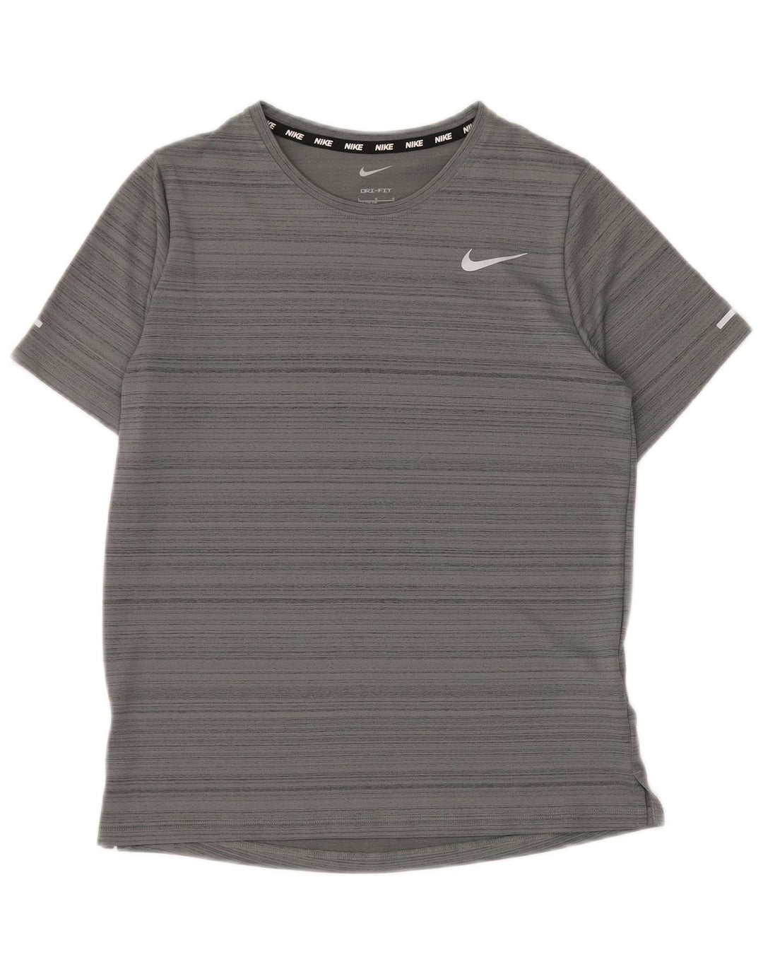 T-shirt NIKE da bambino Dri Fit, 12-13 anni, in poliestere a righe grandi grigie