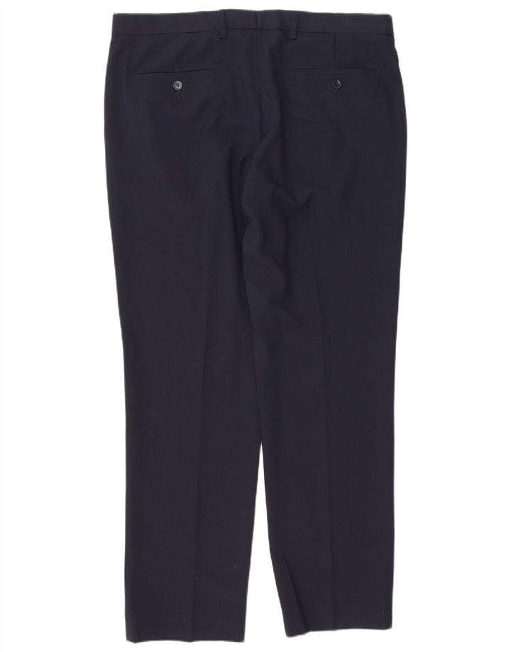 Pantaloni chino vestibilità regolare da uomo Marks & Spencer W36 L31 poliestere blu navy