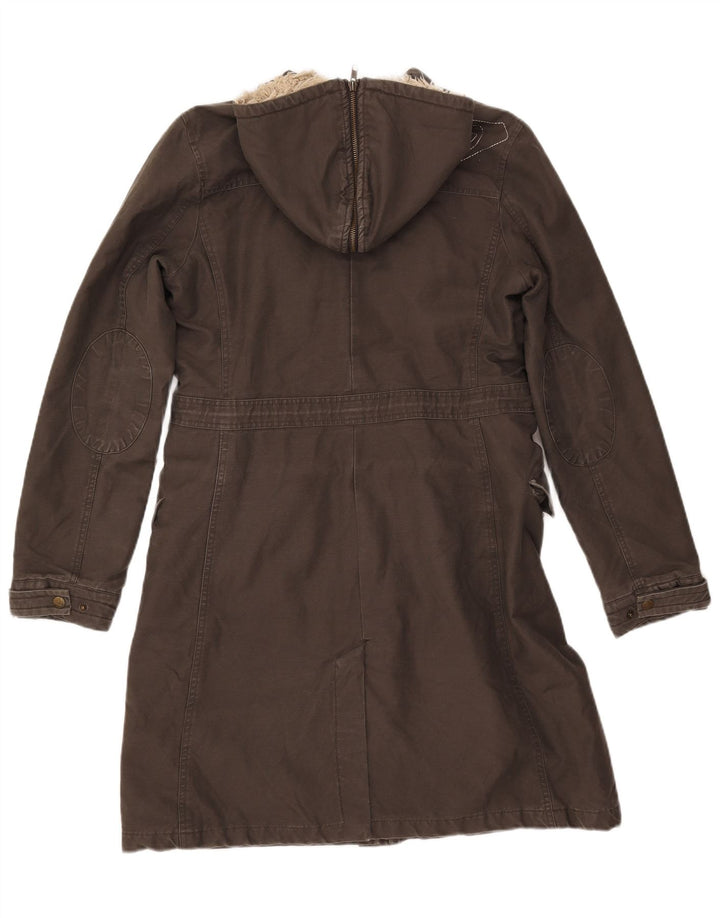Giacca Parka Sherpa da donna con cappuccio ROXY UK 14 Cotone grigio medio