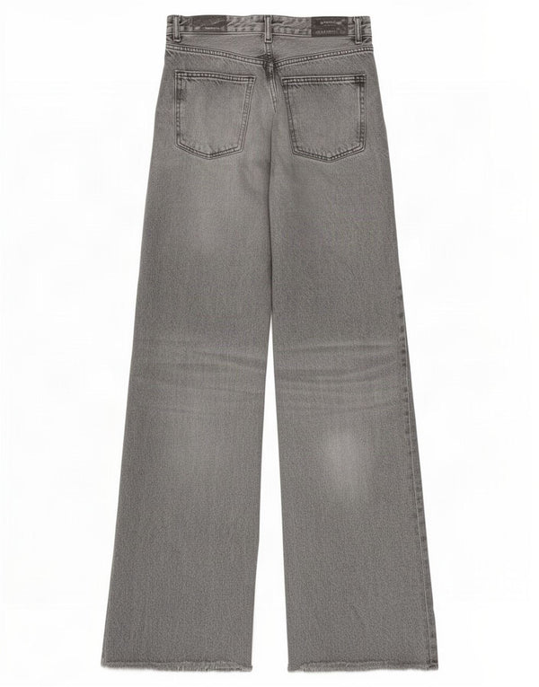 Jeans a gamba larga da donna Zara EU 38 Small W28 L34 Cotone grigio