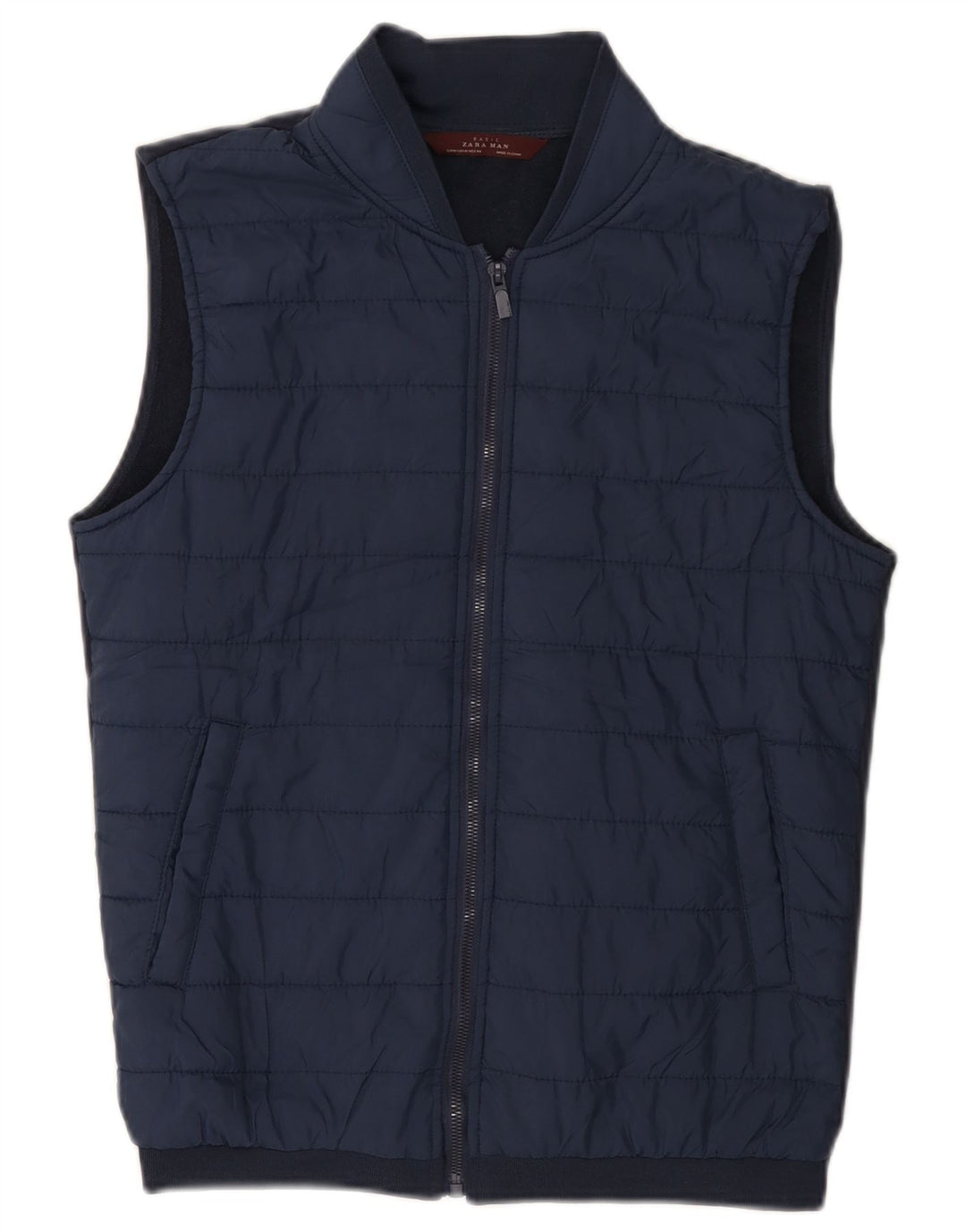 Gilet imbottito da uomo ZARA UK 38 medio blu navy