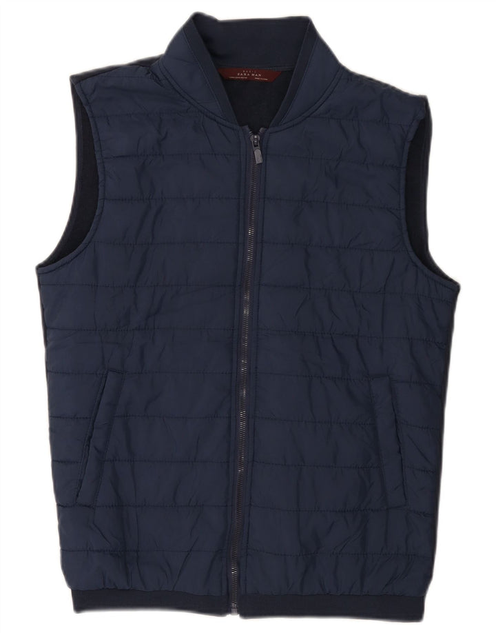 Gilet imbottito da uomo ZARA UK 38 medio blu navy