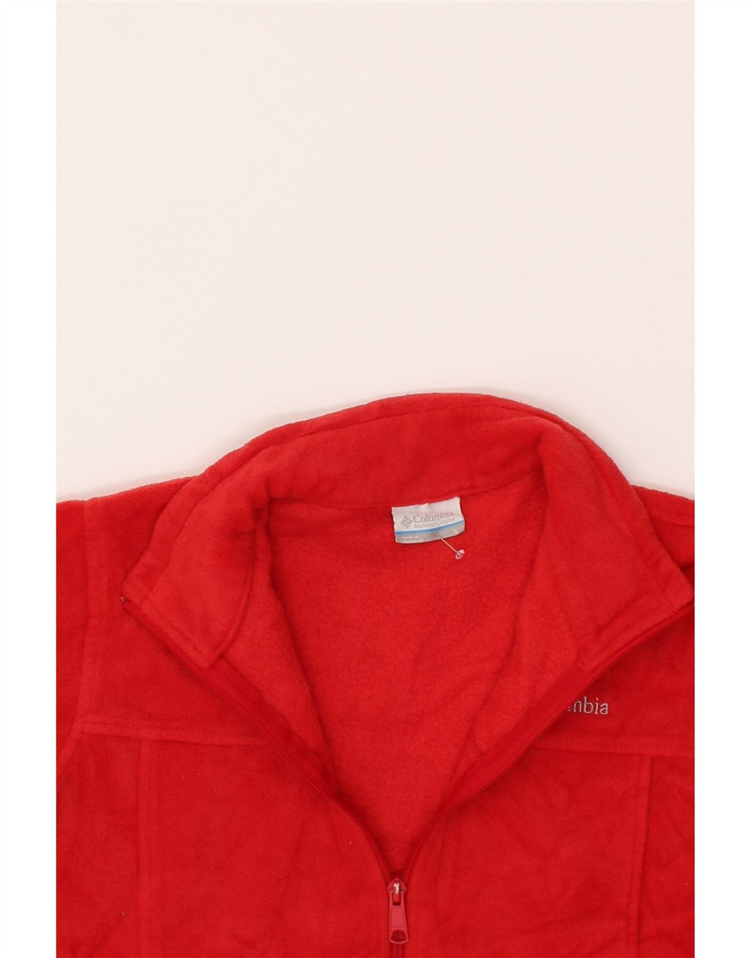 COLUMBIA Womens Fleece Jacket UK 14 Large Red Polyester Vintage Columbia and Second-Hand Columbia from Messina Hembry 