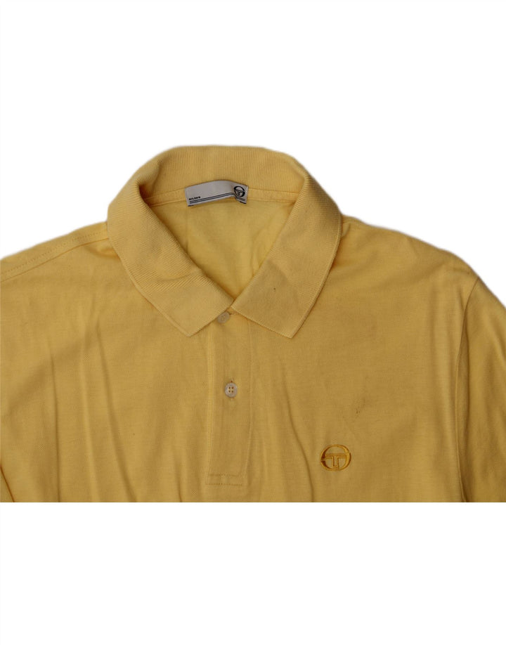 SERGIO TACCHINI Mens Polo Shirt Medium Yellow Cotton Vintage Sergio Tacchini and Second-Hand Sergio Tacchini from Messina Hembry 