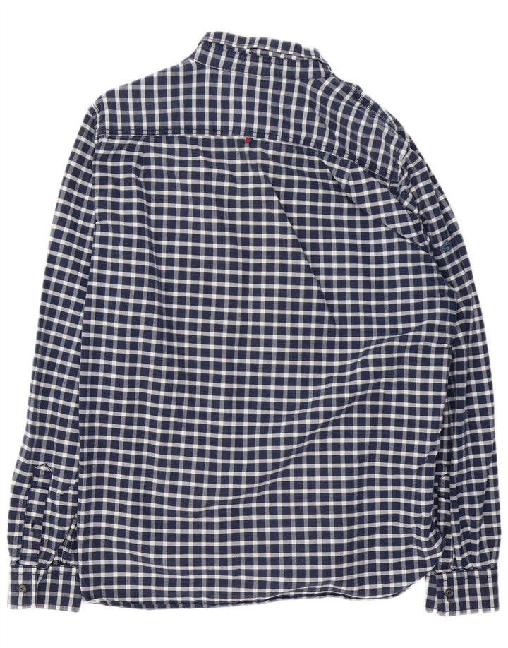 Camicia da uomo Superdry 2XL in cotone a quadri blu navy