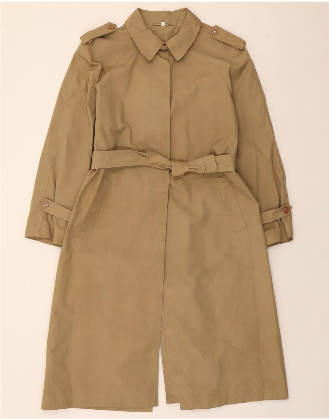 VINTAGE Womens Trench Coat IT 46 Large Beige Vintage Vintage and Second-Hand Vintage from Messina Hembry 