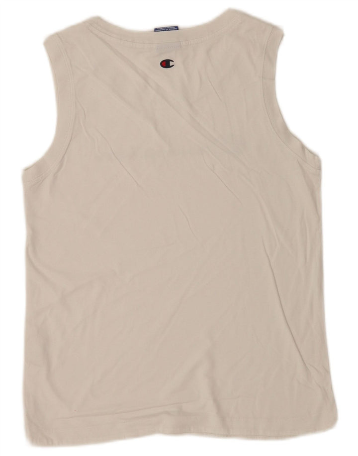 Canotta grafica da uomo Champion piccola in cotone bianco