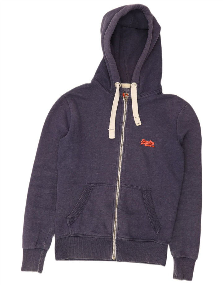 Maglione con cappuccio e zip da uomo Superdry piccolo in cotone blu navy