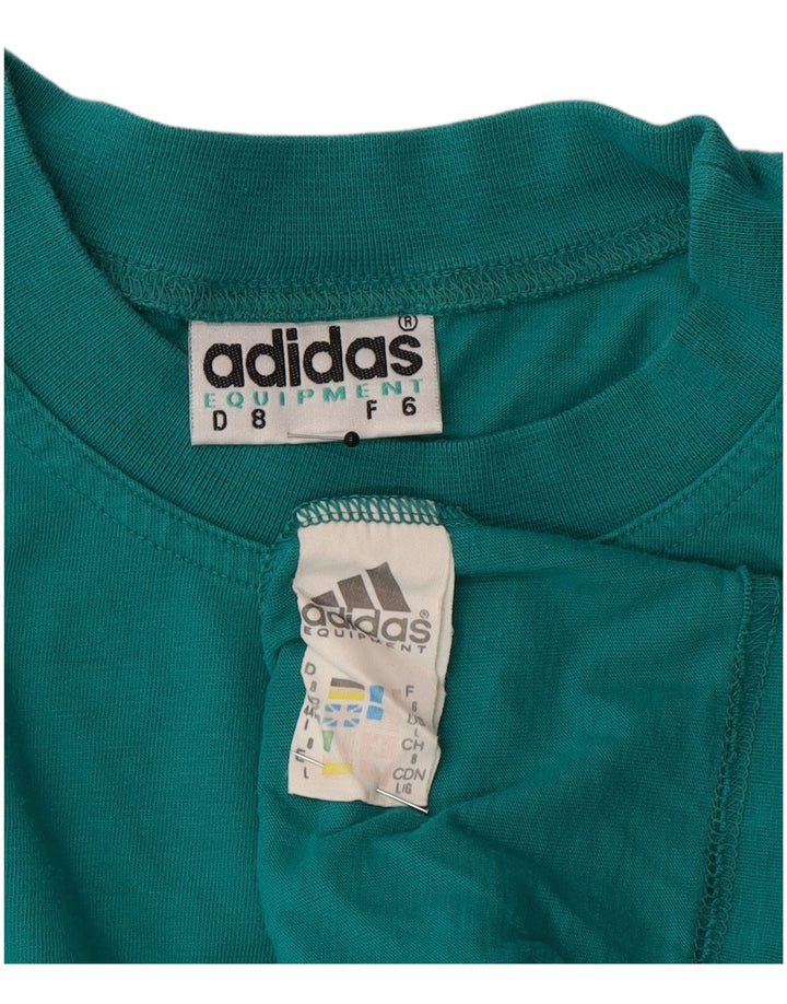 Adidas Uomo Top Manica Lunga UK 44/46 Grande Blu