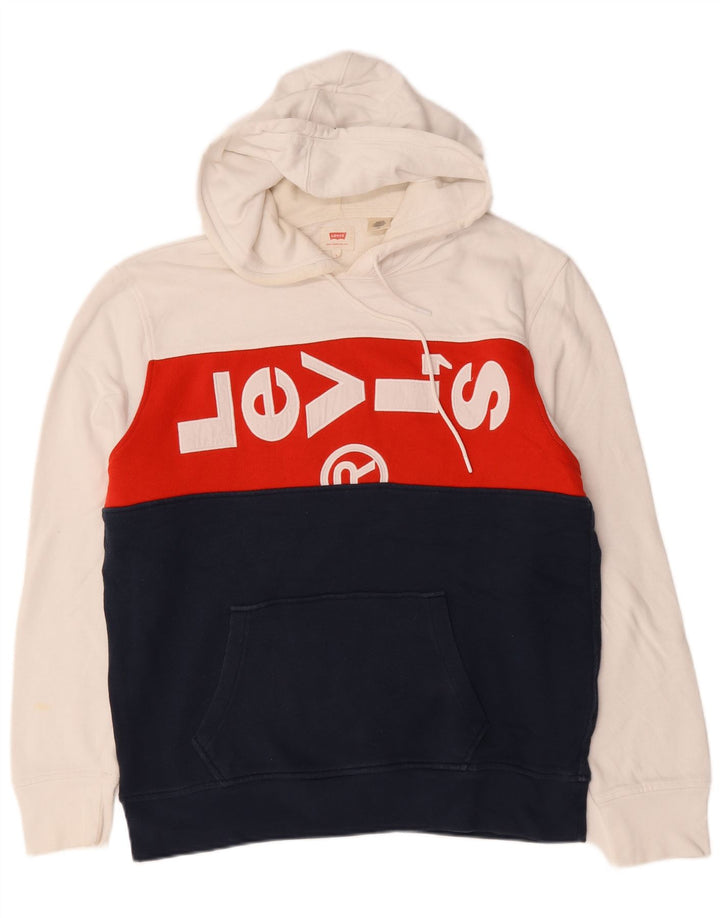 Levi's Uomo Felpa con cappuccio grafica Maglione grande in cotone color block multicolore