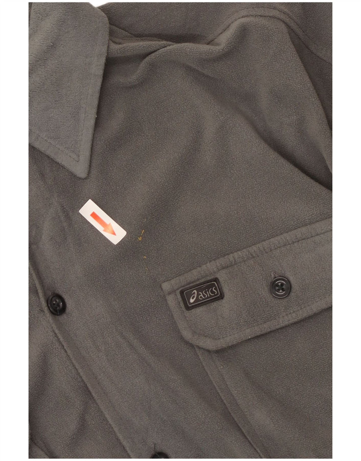Maglia in pile da uomo Asics Large in poliestere grigio
