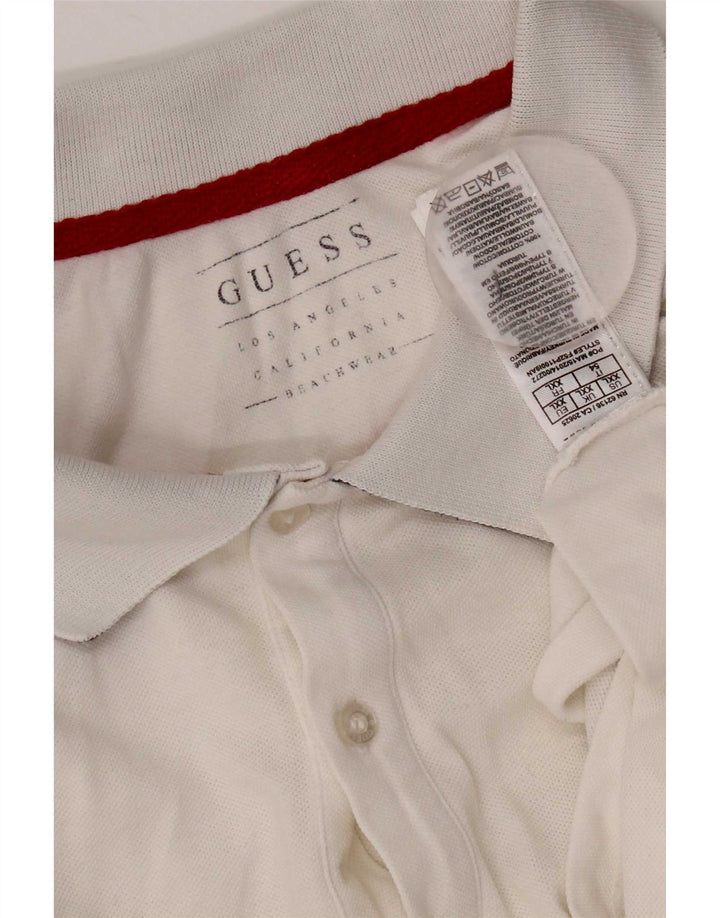 Polo da uomo Guess 2XL in cotone color block bianco