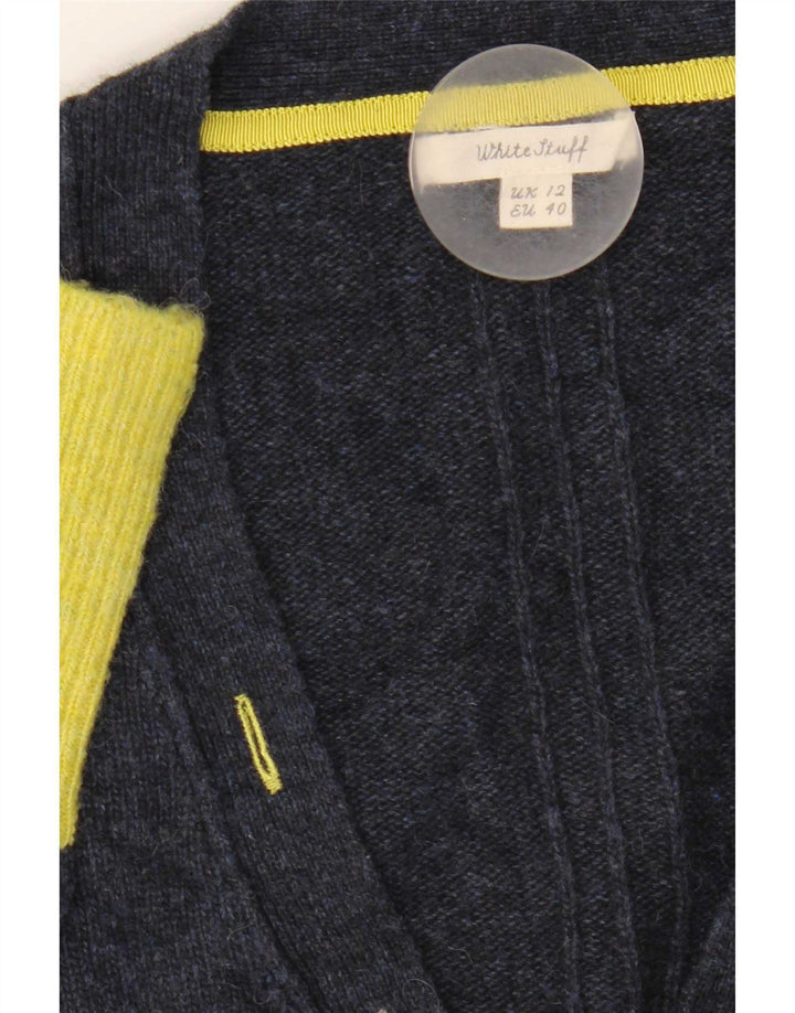 Maglione cardigan da donna White Stuff UK 12 Blocco colore blu navy medio