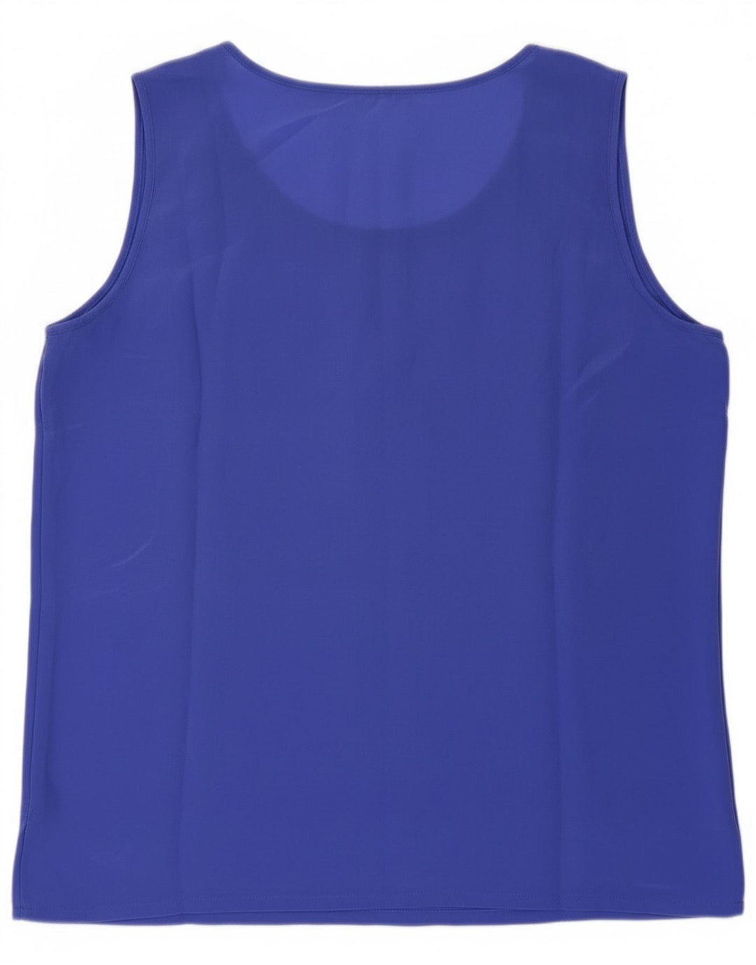 Canotta trasparente da donna vintage UK 8 piccola seta blu