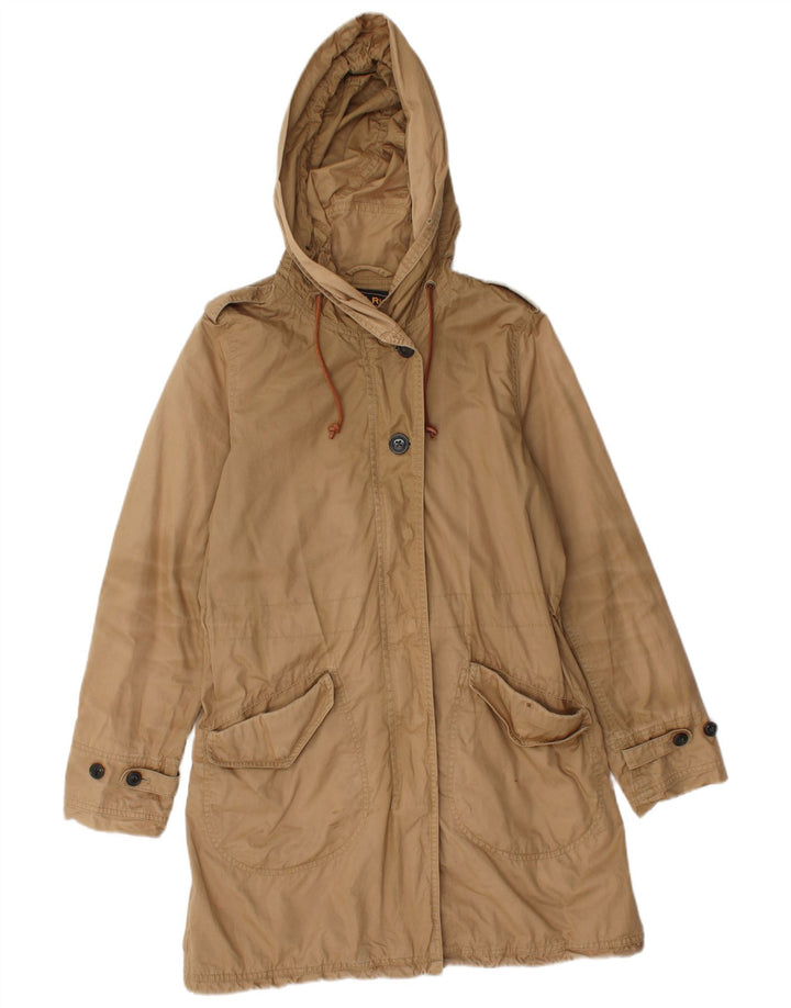 Giacca Parka con cappuccio da donna Woolrich UK 10 piccola in cotone marrone