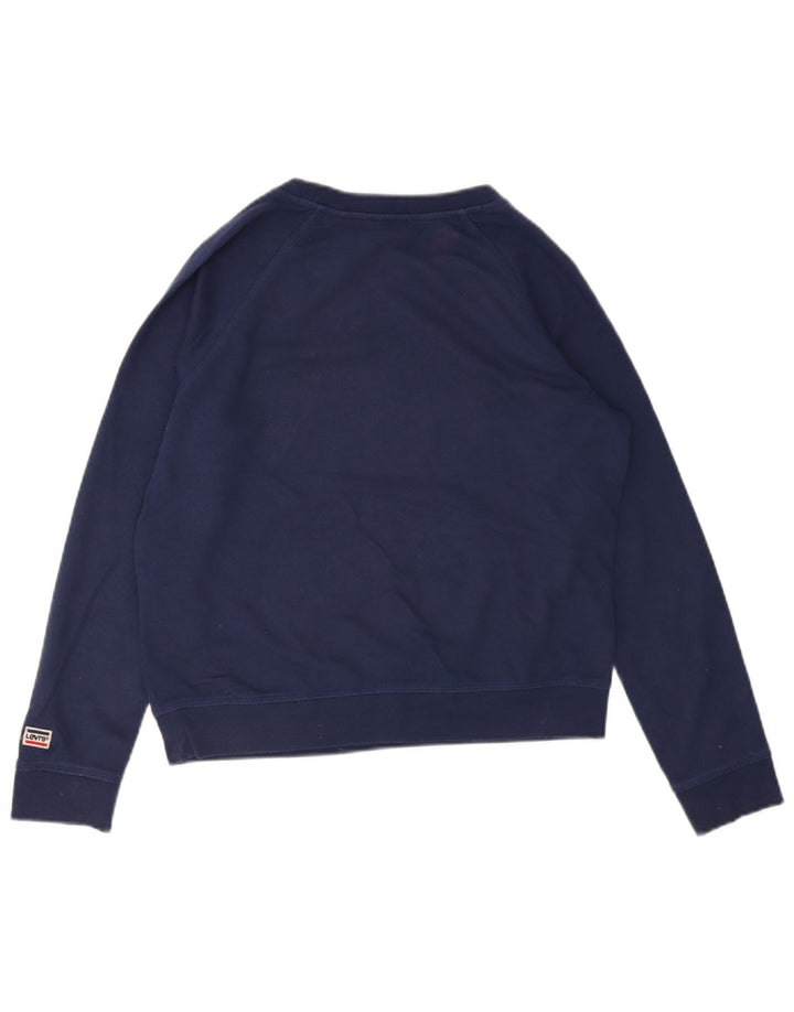 Levi's Felpa con grafica da donna Maglione UK 14 Cotone medio blu navy