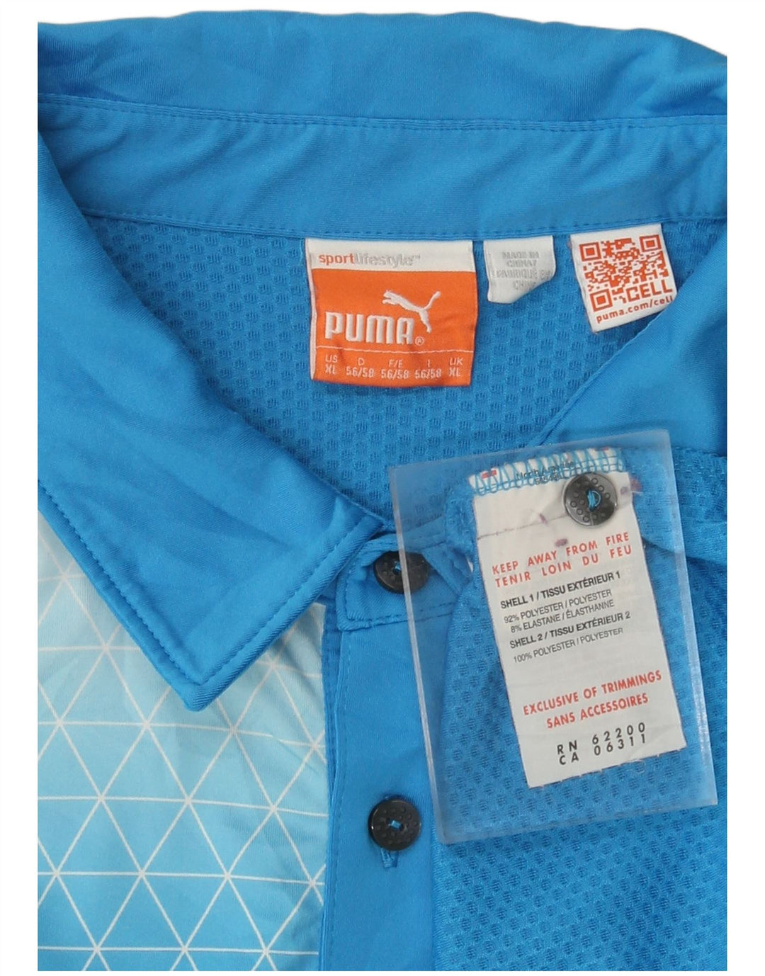 Polo PUMA da uomo XL in poliestere color block blu