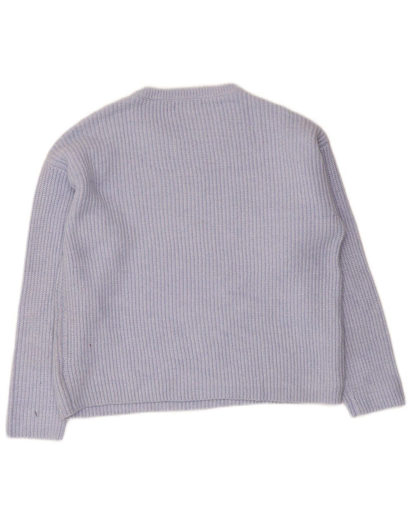 Maglione maglione girocollo da donna Marks & Spencer UK 14 Poliestere blu medio