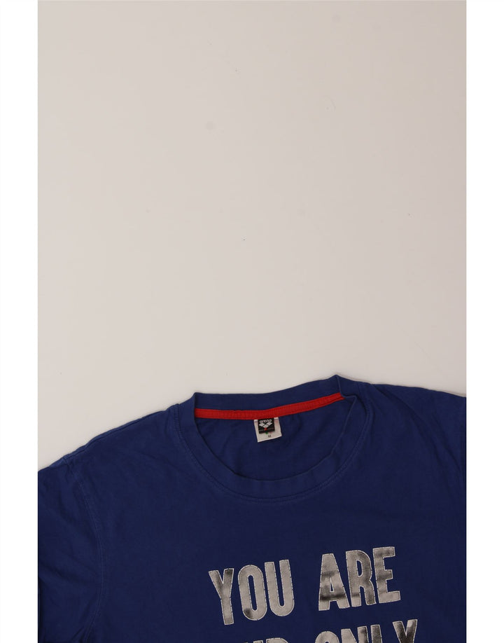 ARENA Mens Graphic T-Shirt Top Medium Blue Cotton Vintage Arena and Second-Hand Arena from Messina Hembry 
