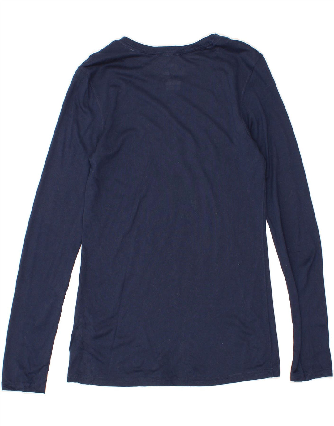 NIKE Womens Dri Fit Graphic Top Long Sleeve UK 10 Small Navy Blue Vintage Nike and Second-Hand Nike from Messina Hembry 