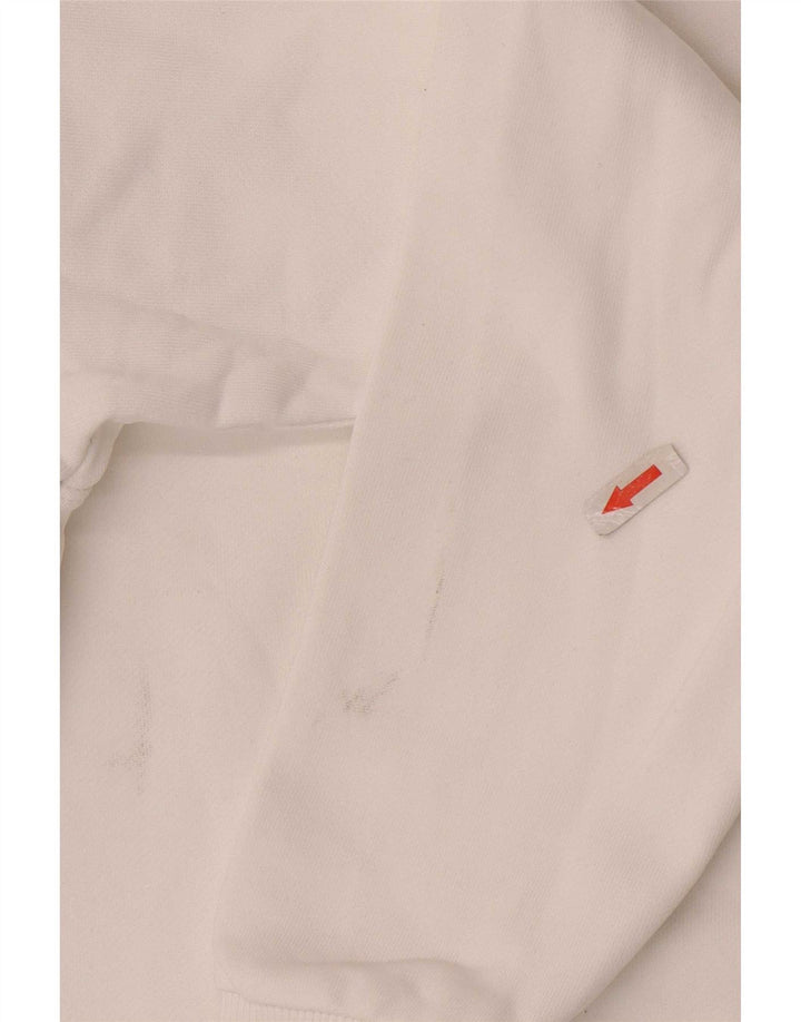 Maglione con cappuccio grafico da uomo Calvin Klein piccolo in cotone bianco