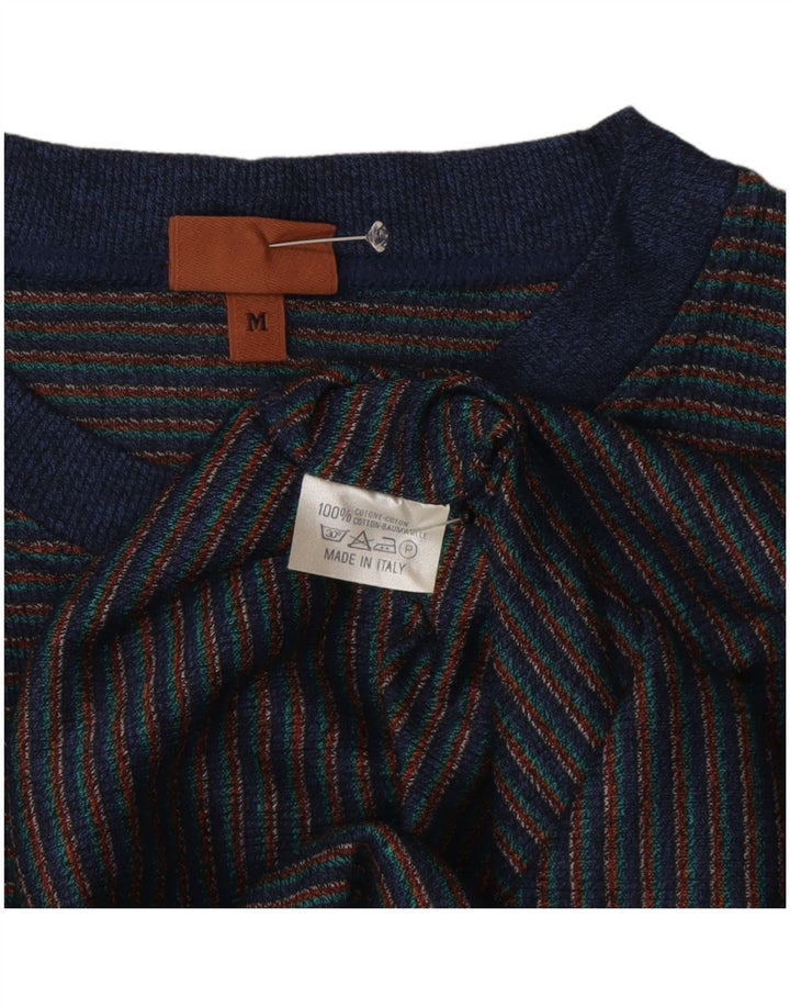 Missoni T-shirt da uomo Top in cotone a righe blu navy medio