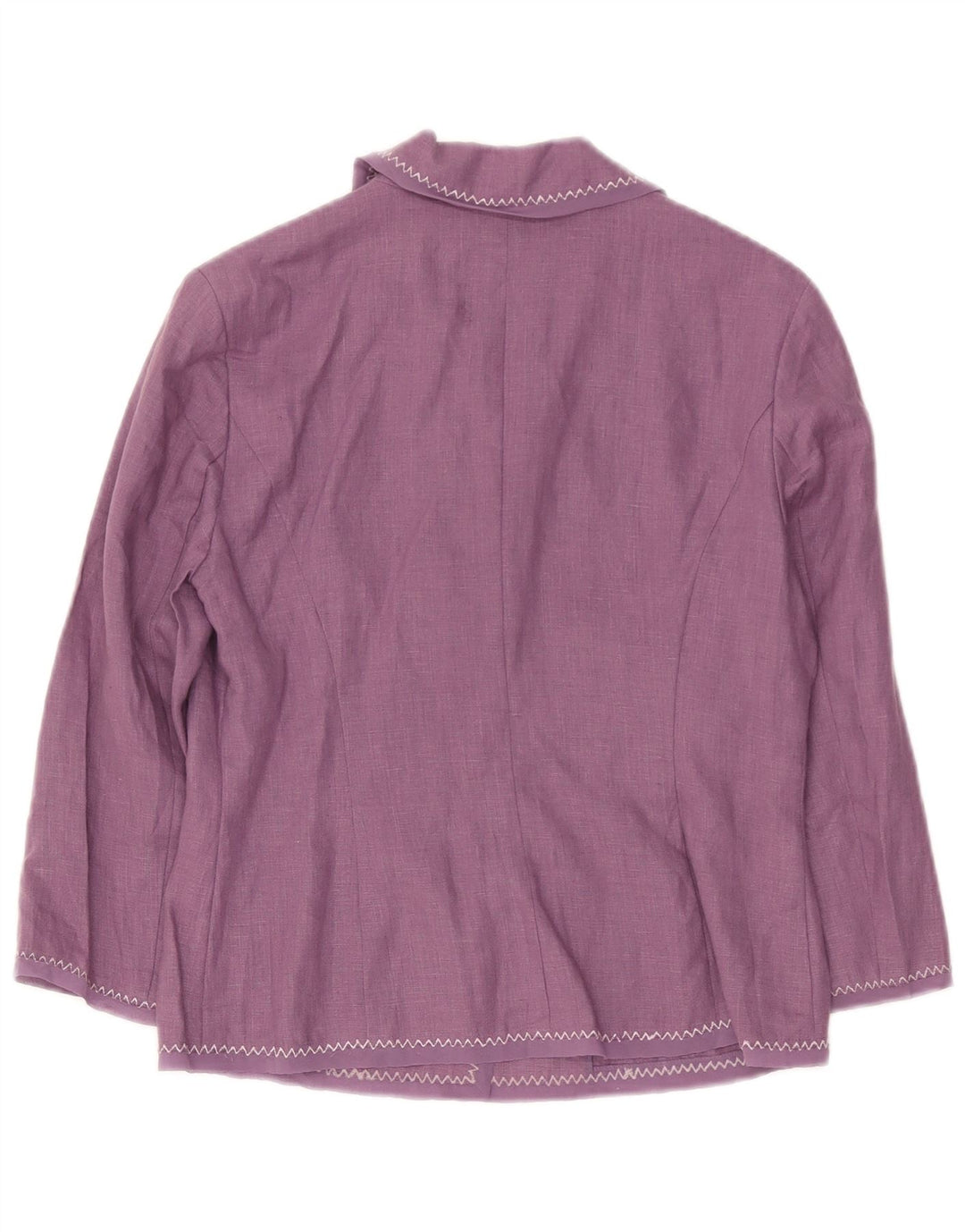 Giacca blazer a 3 bottoni da donna Laura Ashley UK 8 piccolo lino viola