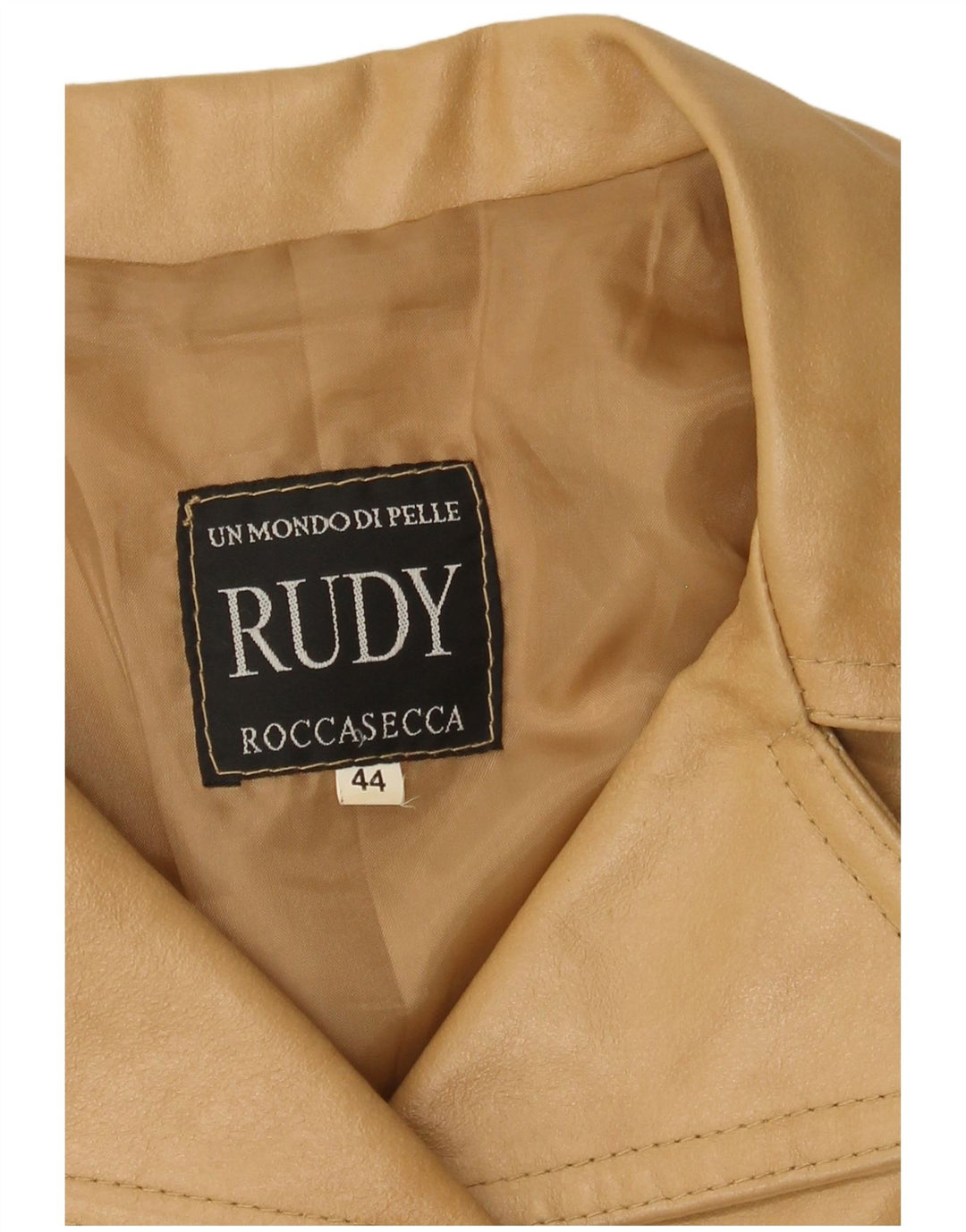 Giacca in pelle vintage da donna IT 44 in pelle beige medio