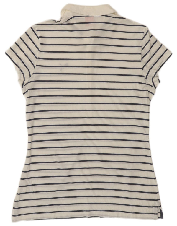 Polo PUMA da donna UK 12 a righe bianche medie