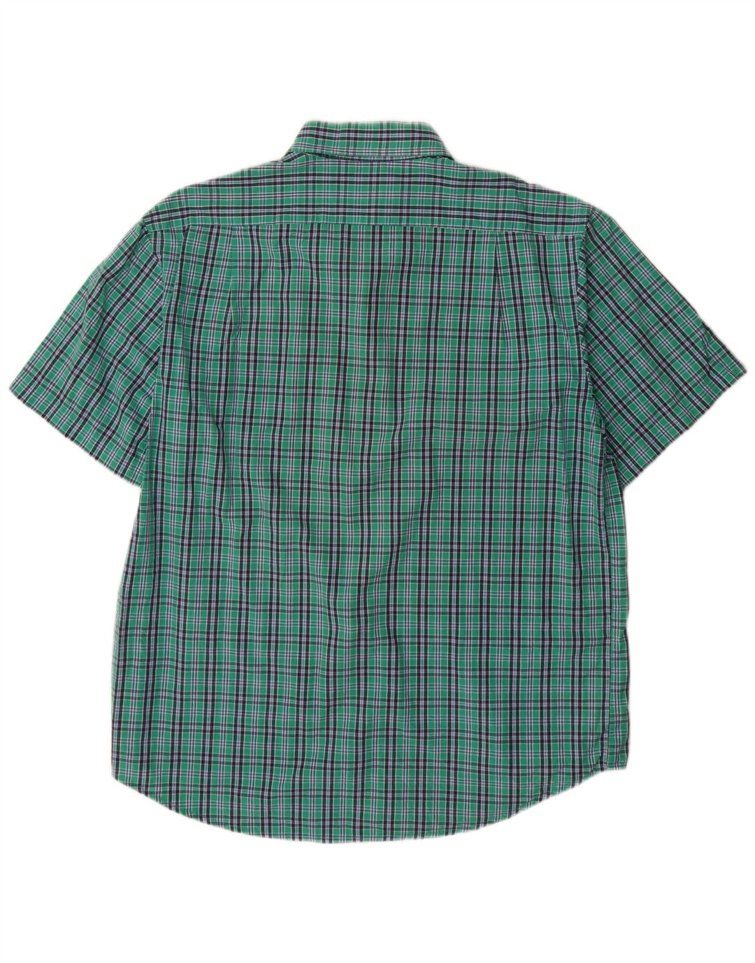 Camicia a maniche corte da uomo IZOD in cotone a quadri verdi grandi